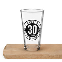Krudco 30 Year Shaker Pint Glass - Krudco. Skateshop