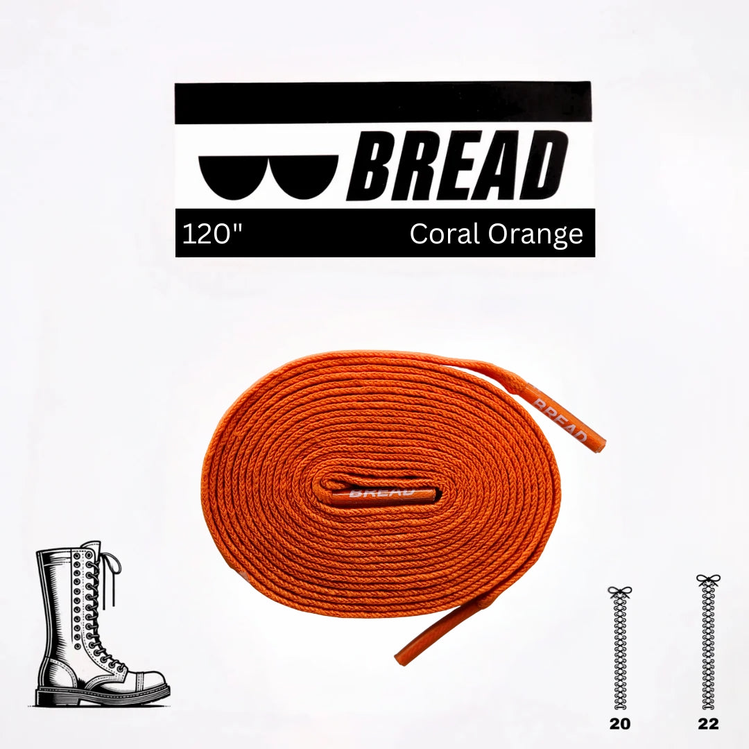 Coral Orange Laces - Krudco. Skateshop