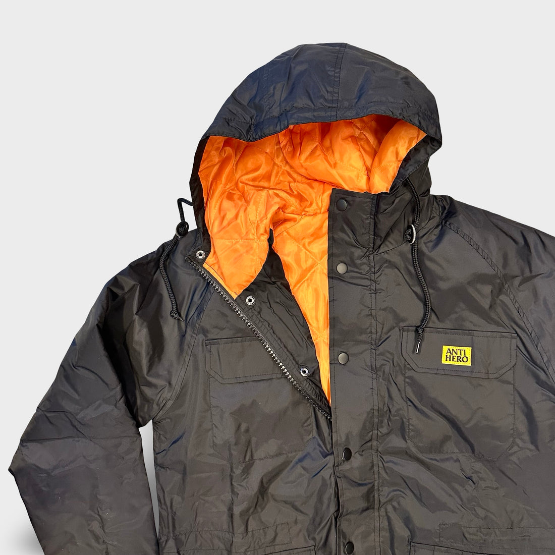 Anti Hero Medium Hero Parka Jacket Black - Krudco. Skateshop