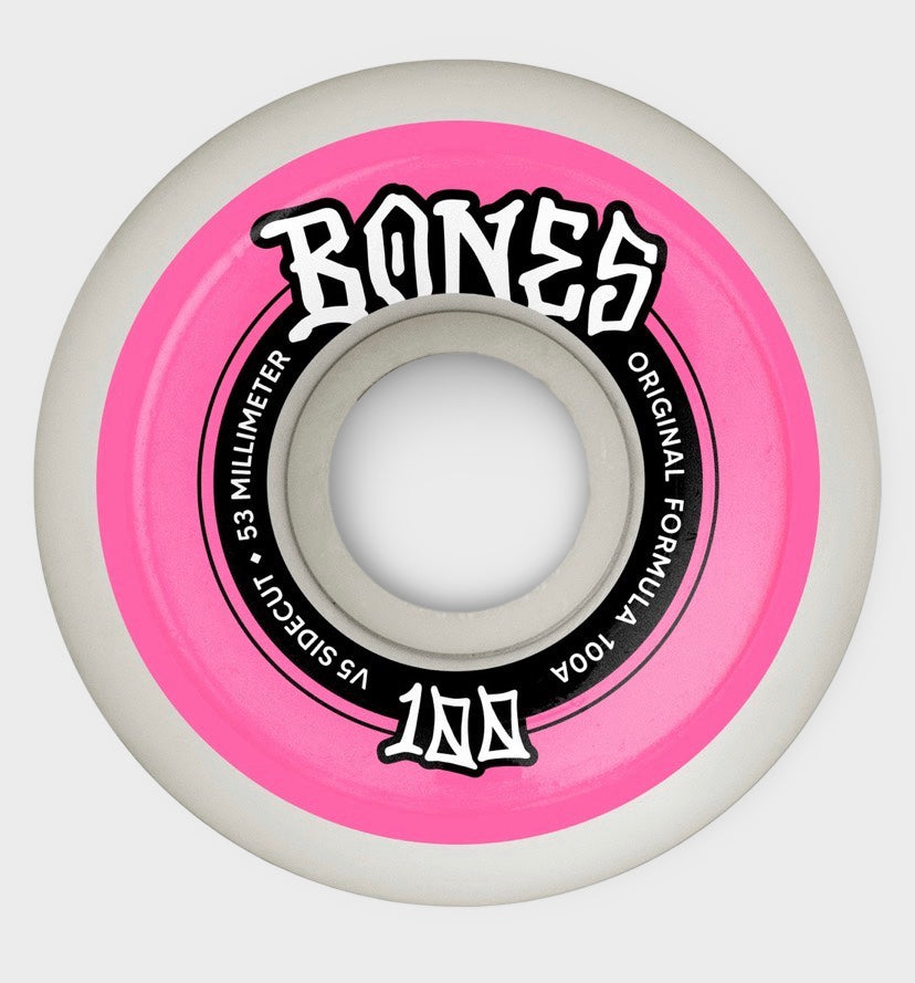 Bones 53mm V5 Sidecuts 100's Og Formula Skate Wheels - Krudco. Skateshop