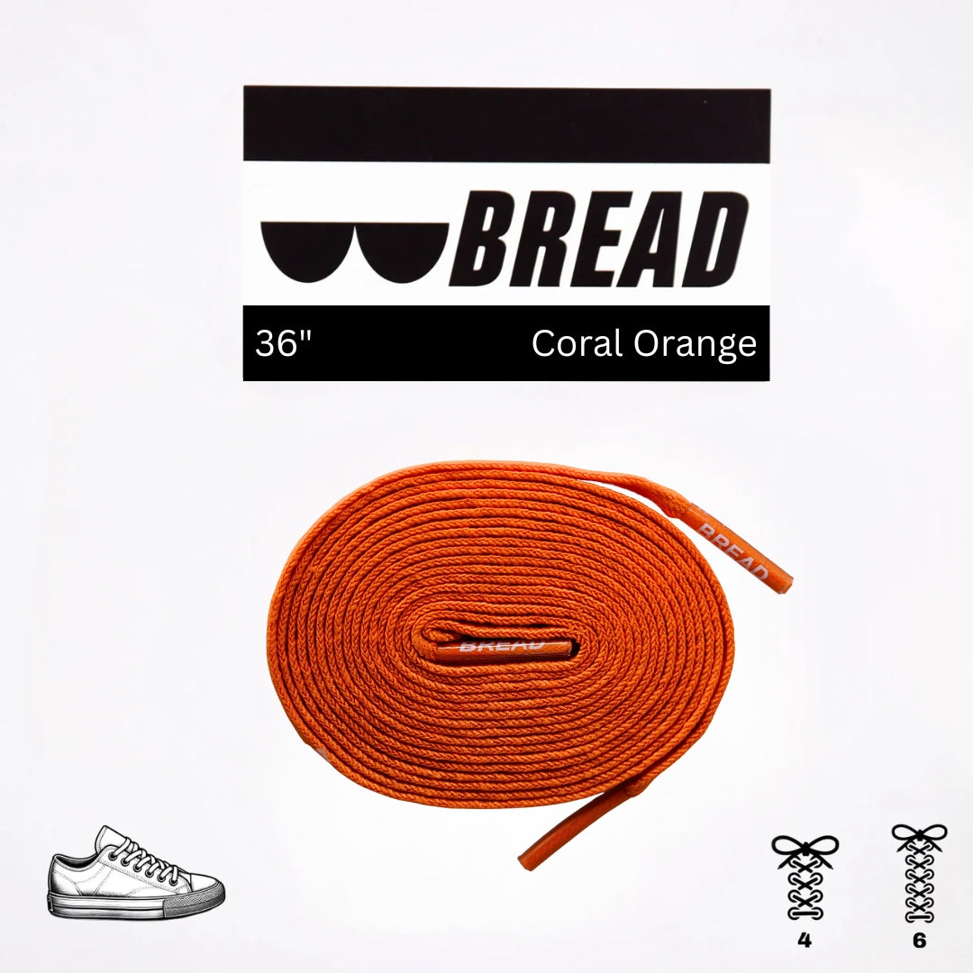 Coral Orange Laces - Krudco. Skateshop