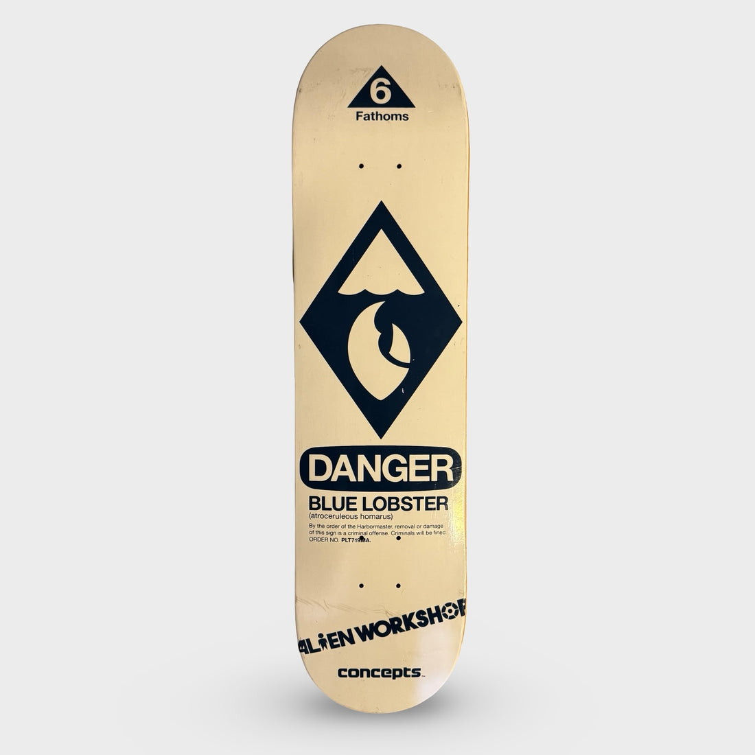 2009 Concepts x Alien Workshop "Danger Blue Lobster" Skateboard Deck - Rare Promo