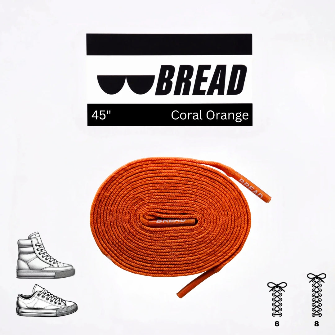Coral Orange Laces - Krudco. Skateshop