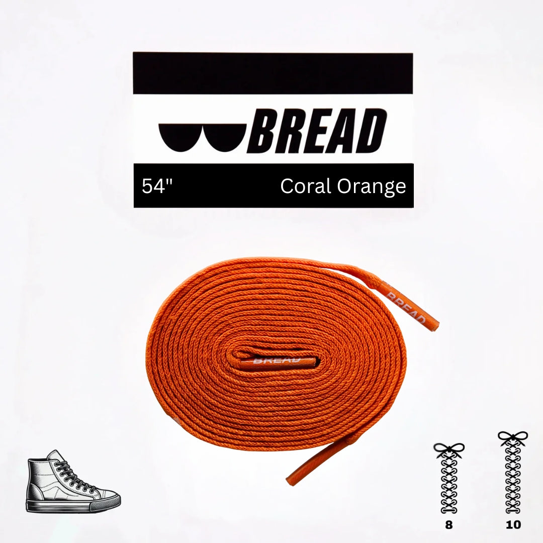 Coral Orange Laces - Krudco. Skateshop