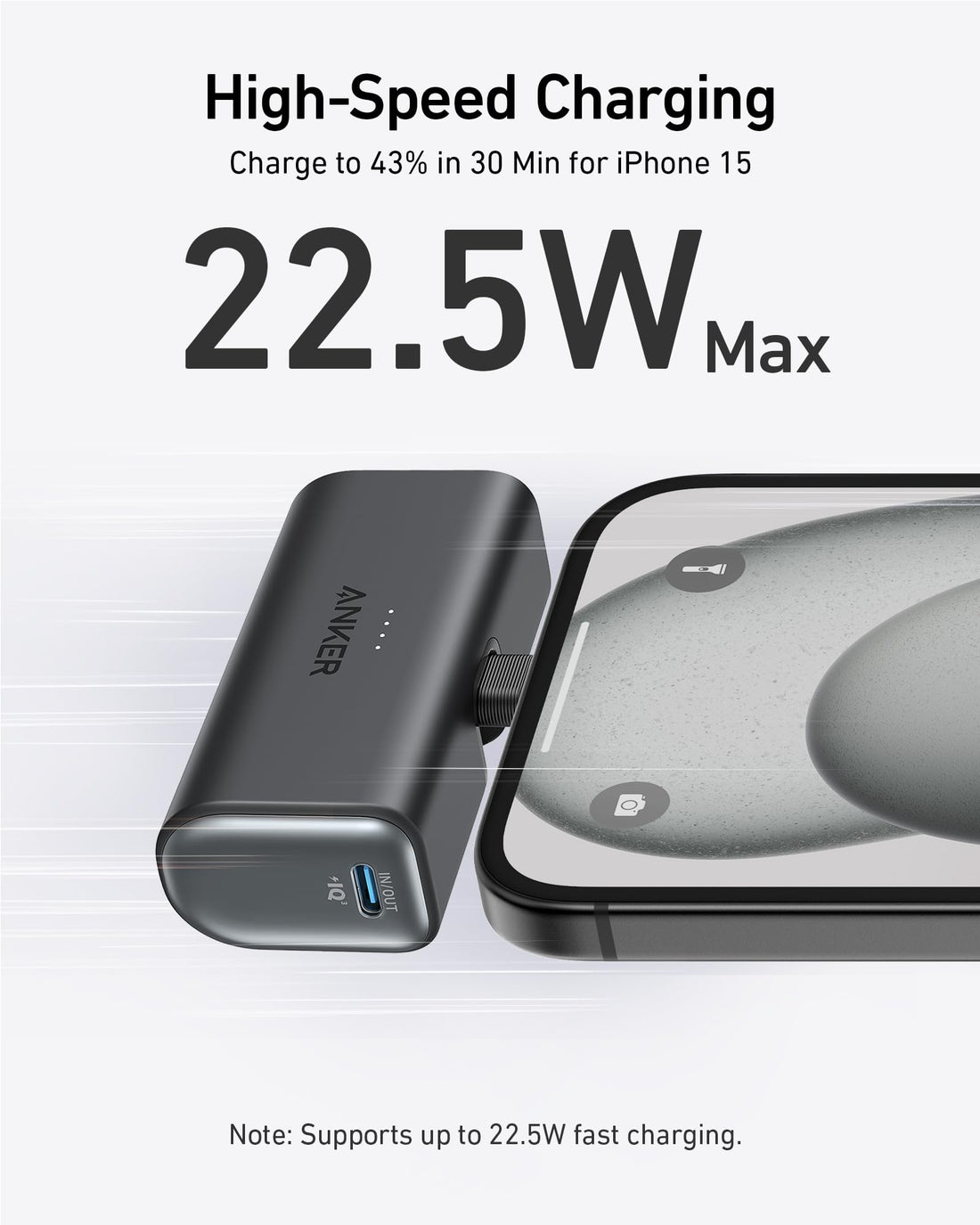 Anker Nano Power Bank (22.5W, Built-In USB-C Connector) - Krudco. Skateshop
