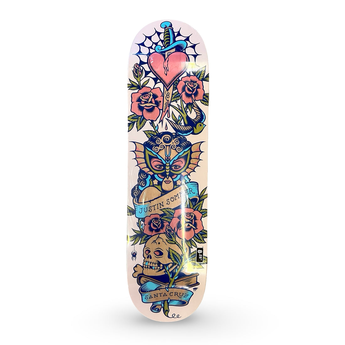 Santa Cruz 8.25" Sommer Tattooed Skateboard Deck - Krudco. Skateshop