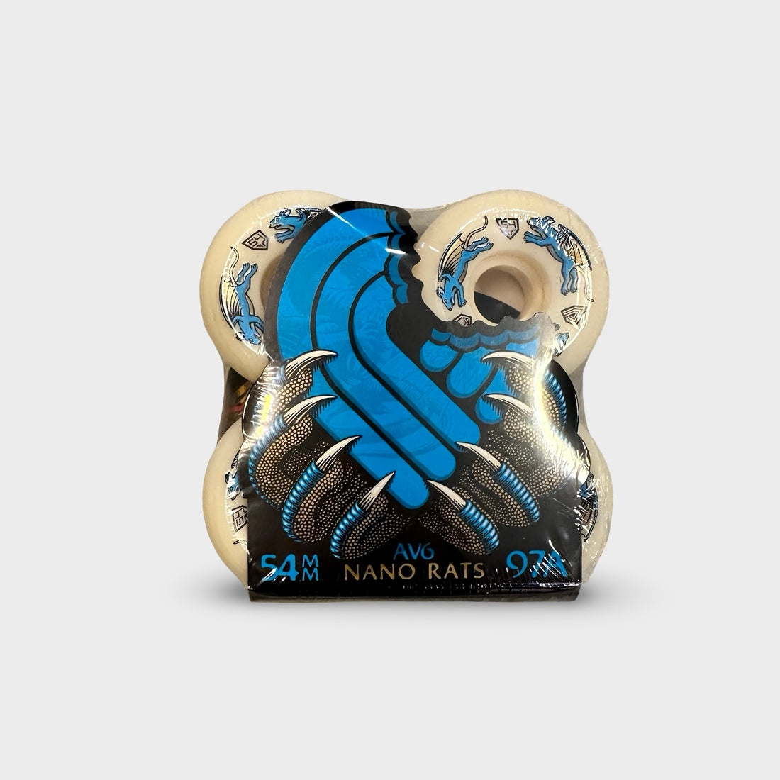 Powell 54MM Dragons Blue Nano-Rats AV6 97A Wheels - Krudco. Skateshop