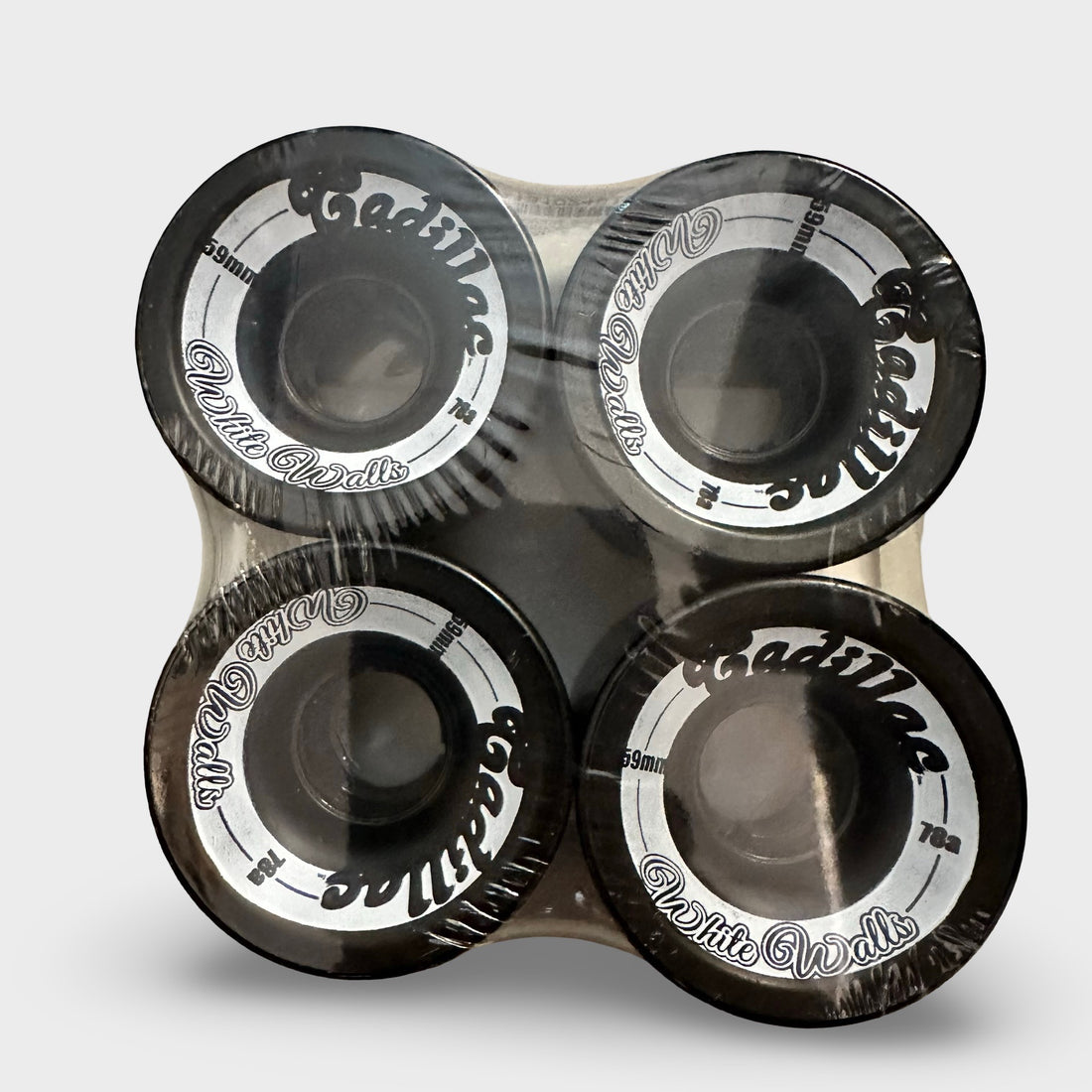 59mm 78a Cadillac White Walls. Black wheels