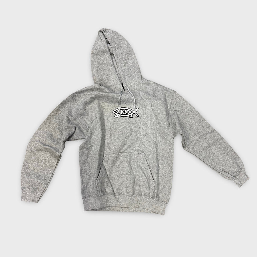 WKND Medium Evo Fish Hooded Sweatshirt Heather Grey