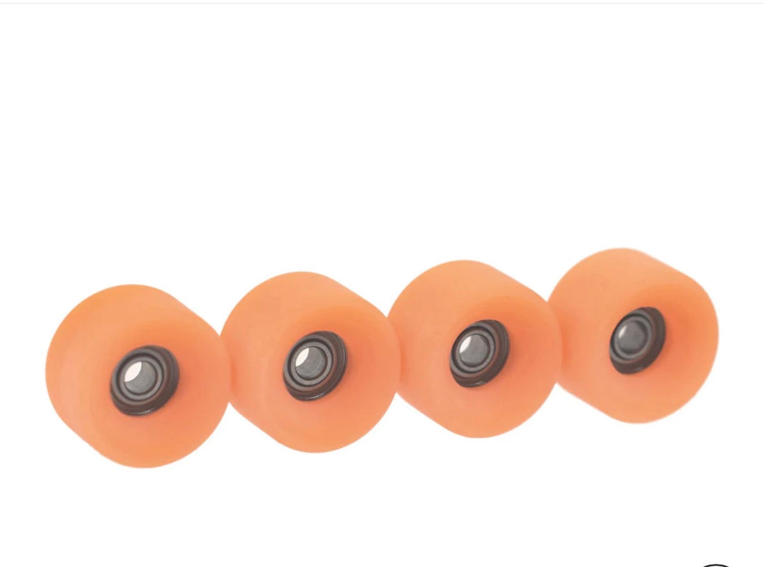Teak Tuning Slim Bowl fingerboard wheels 61d Abec 9 bearings Coral reef color - Krudco. Skateshop