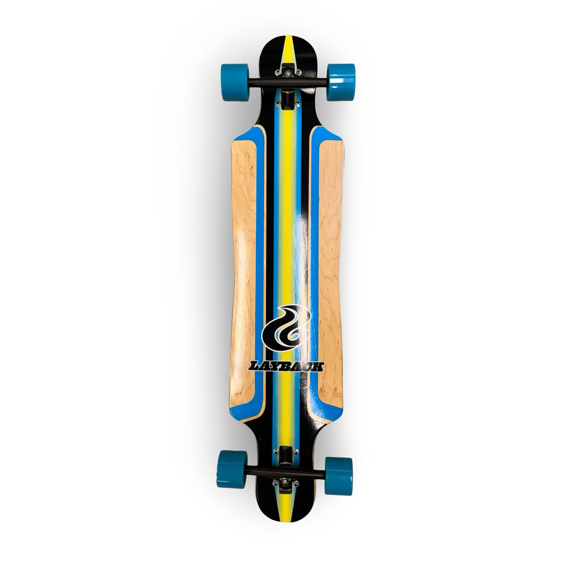 Layback 9.5" X 40" Finish Line Blue Drop Through Longboard Complete