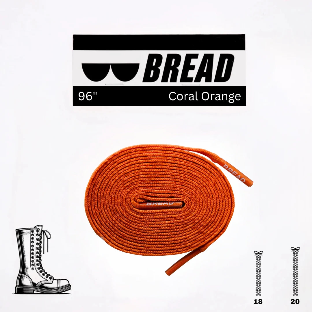 Coral Orange Laces - Krudco. Skateshop