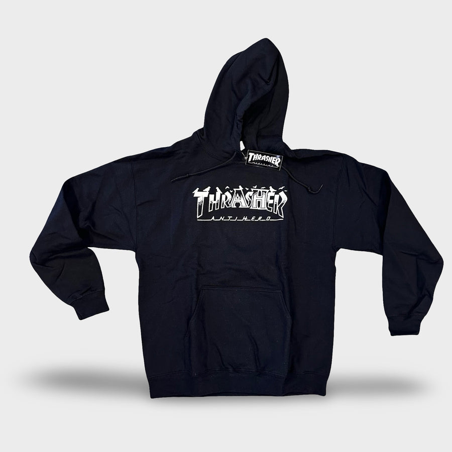 Thrasher x Anti hero pigeon mag Black Hooded sweatshirt