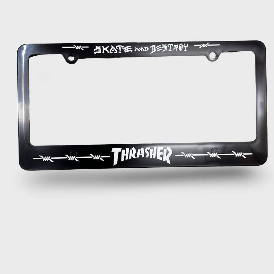Thrasher Barbed Wire License Plate Holder