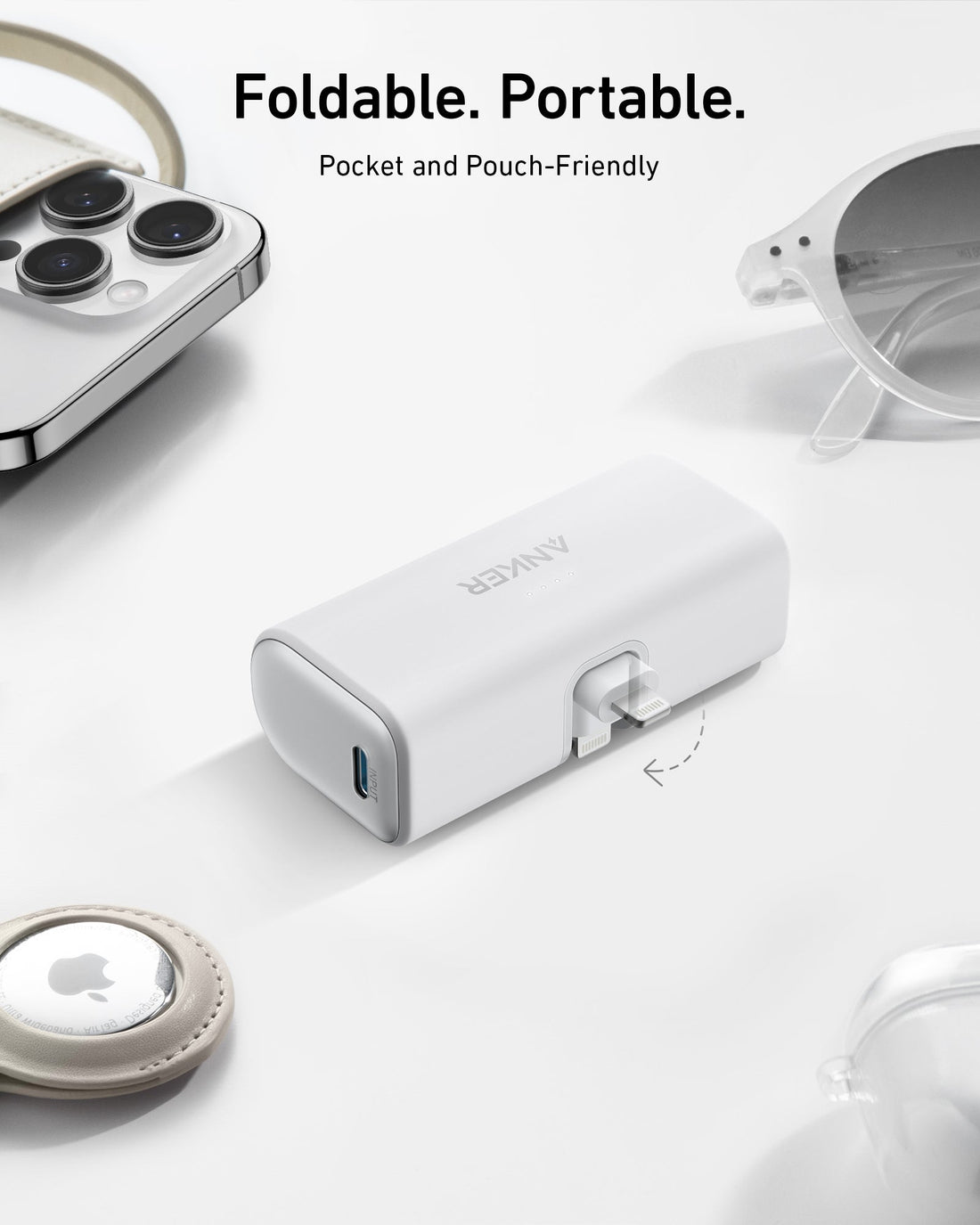 Anker Nano Power Bank (12W, Built-In Lightning Connector) - Krudco. Skateshop
