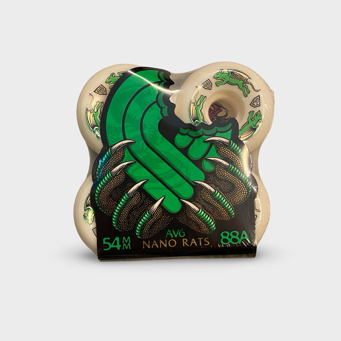 Powell 54MM Dragons Green Nano-Rats AV6 88A Wheels