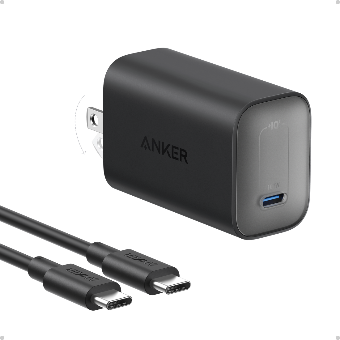 Anker Nano Charger (100W) with USB-C Cable - Krudco. Skateshop