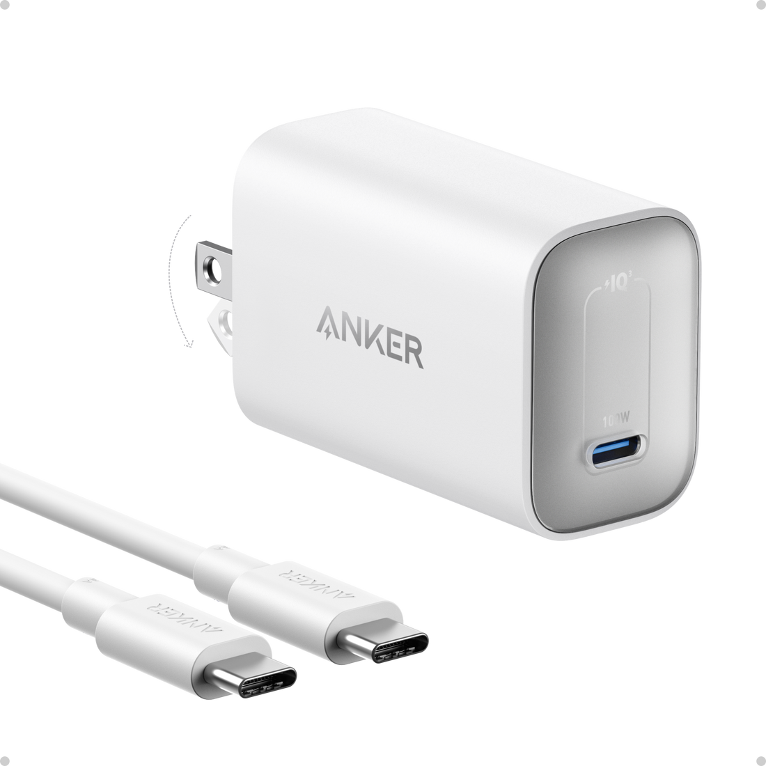 Anker Nano Charger (100W) with USB-C Cable - Krudco. Skateshop