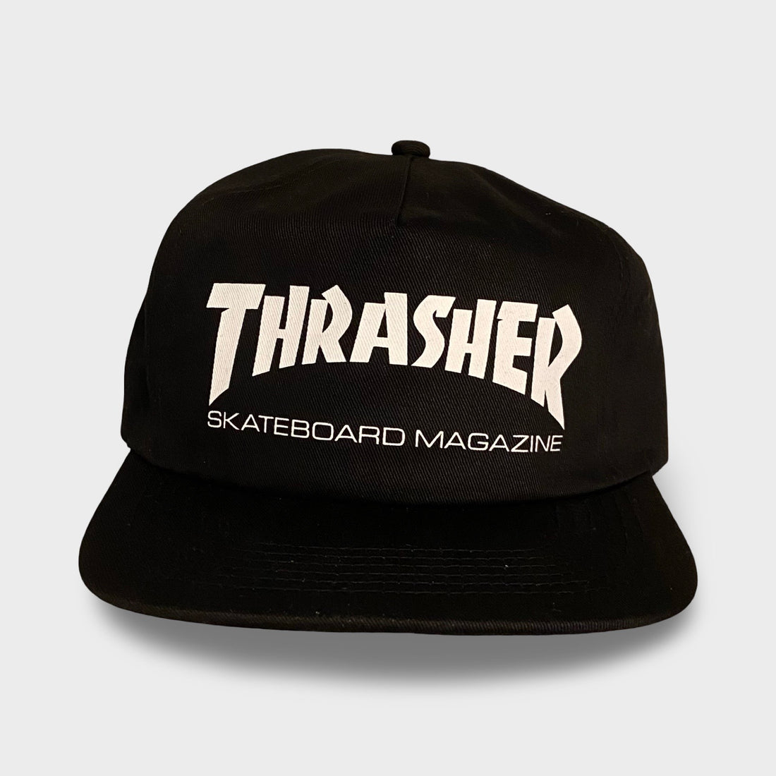 Thrasher Skate Mag Snapback Black/White Logo Hat