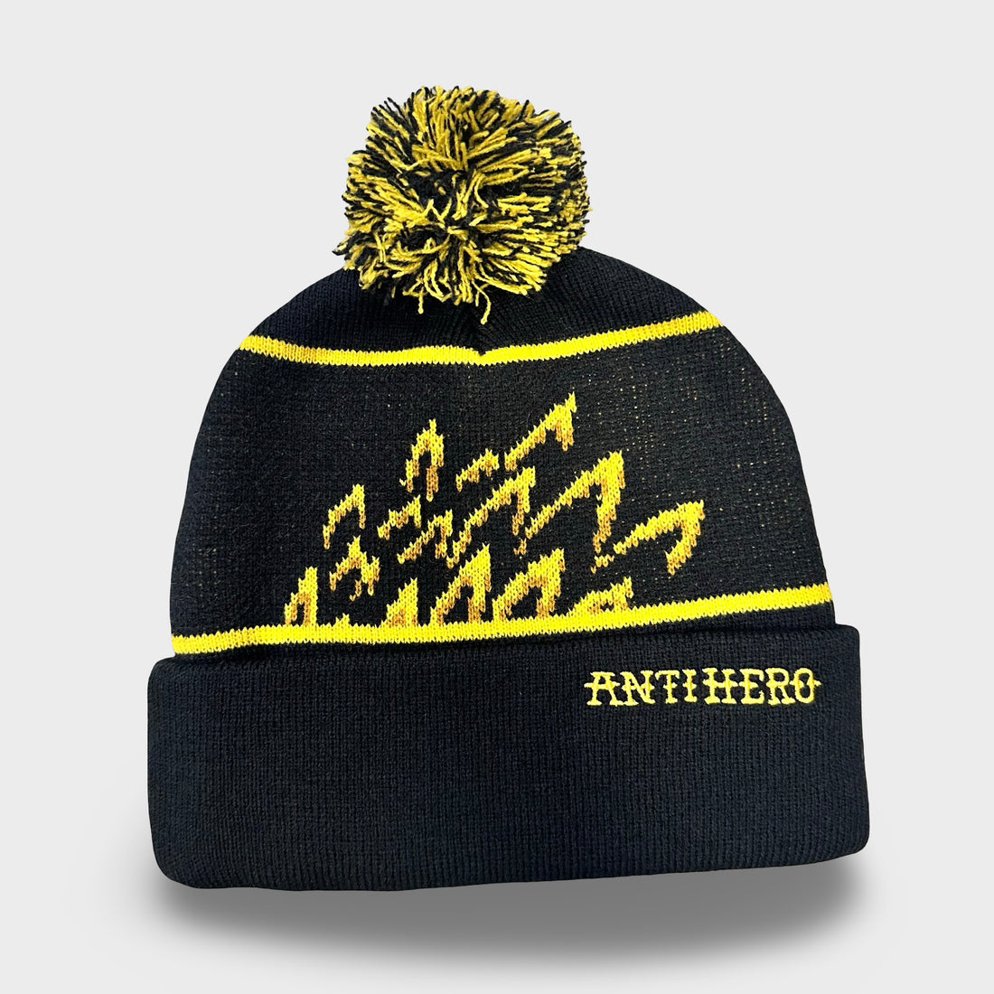Anti Hero Full Eagle Cuff Pom Beanie Blk/Yellow