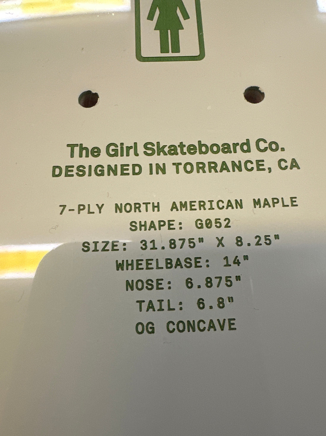 Girl Mike Carrol Curb Cutting  Skateboard deck 8.25” wide