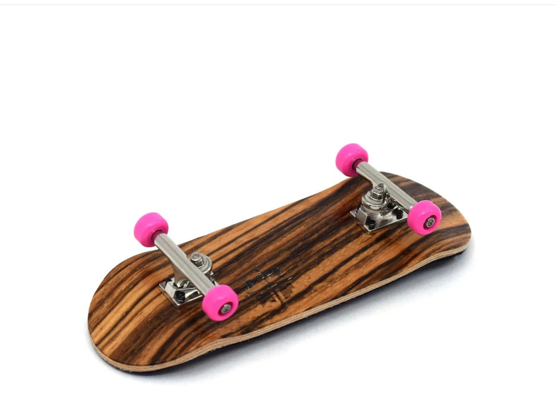 Teak Tuning 32mm Prolific Gen2 Fingerboard Complete - "Pink Zebra" Colorway - Gen2 Prodigy Trucks + Pro Duro Bubble Bushings - Krudco. Skateshop