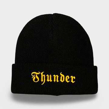 Thunder Evil Cuff Beanie Black EMB