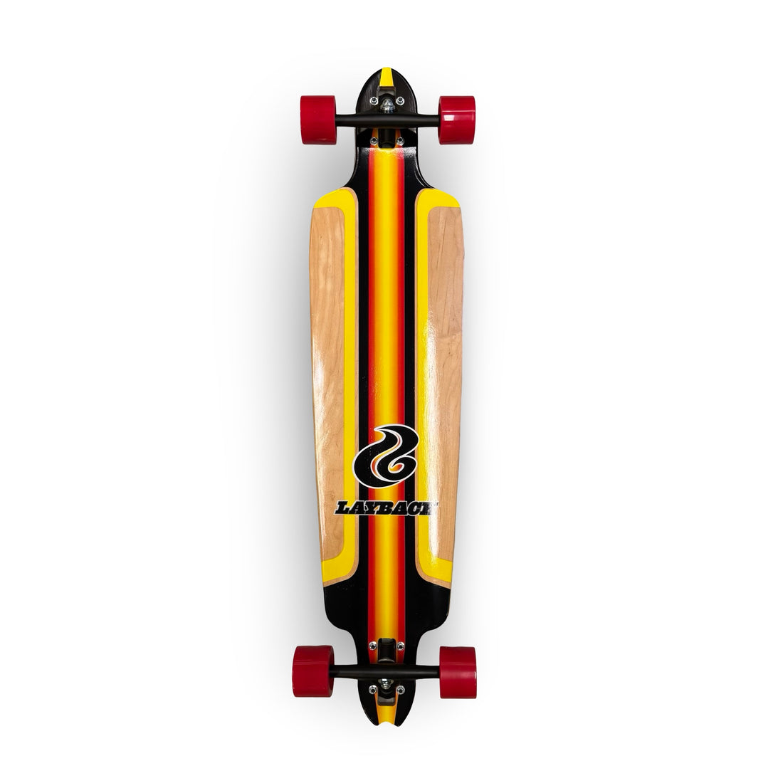 Layback 10.25" X 39" Finish Line Red Drop Through Longboard Complete