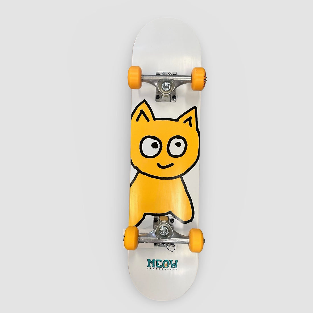 Meow 7.0" Mini Big Cat White Complete Skateboard