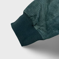 Krooked Large Green Corduroy Emb Hooded Sweatshirt