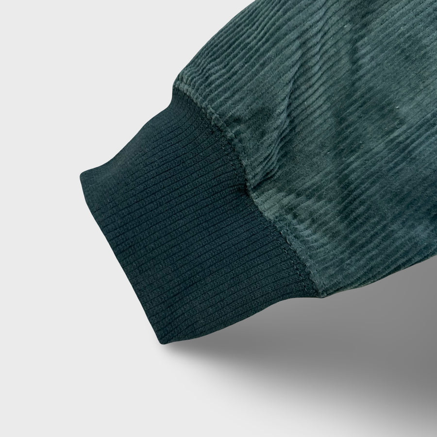 Krooked Large Green Corduroy Emb Hooded Sweatshirt