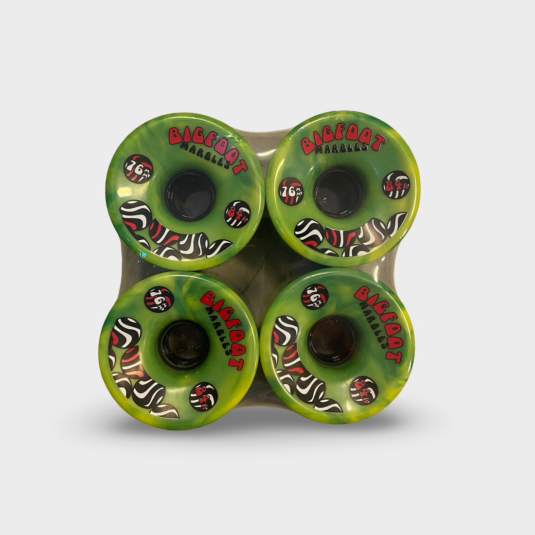 Bigfoot 76mm 84a Green Swirl Wheels