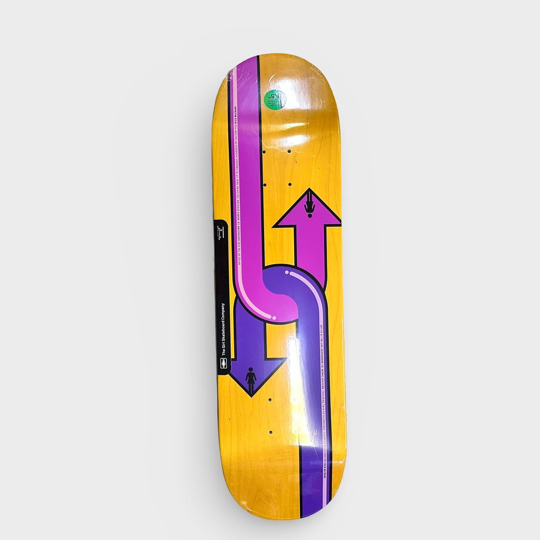8.5” wide Girl Rick Mccrank Dual Directional twin tail skateboard deck