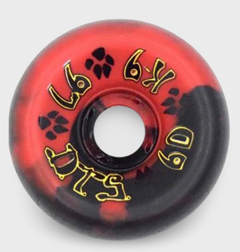 Dogtown 60mm 97A K-9 Red/Black Swirl Wheels