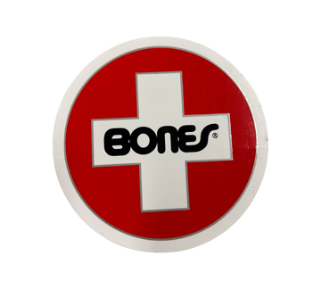 Bones Swiss round sticker 3”
