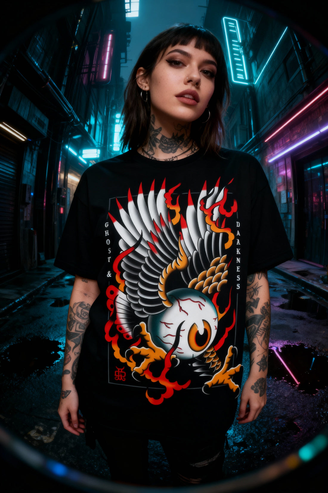 Eagle Eye Tattoo Tee | Ghost & Darkness Streetwear - Krudco. Skateshop