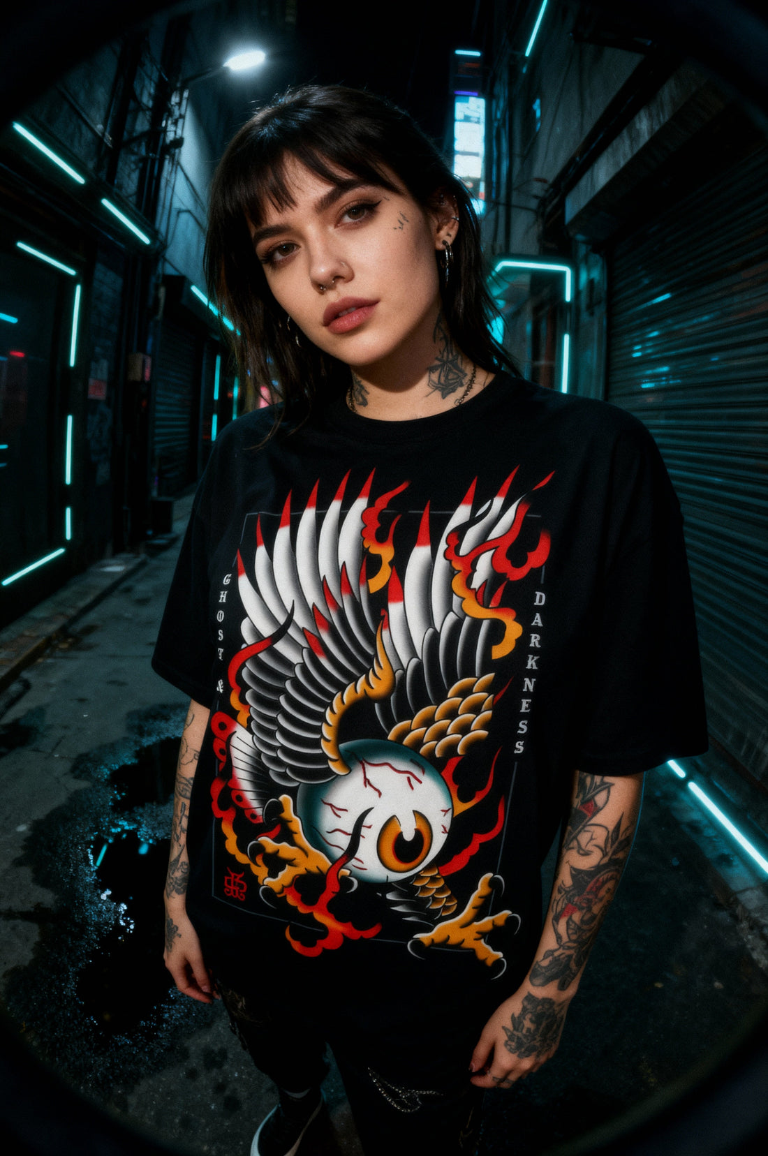 Eagle Eye Tattoo Tee | Ghost & Darkness Streetwear - Krudco. Skateshop