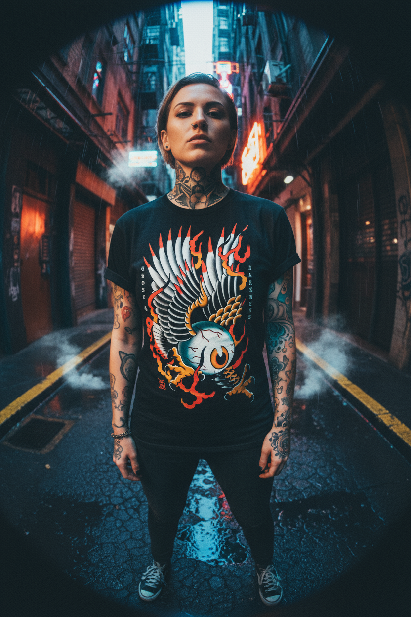 Eagle Eye Tattoo Tee | Ghost & Darkness Streetwear - Krudco. Skateshop