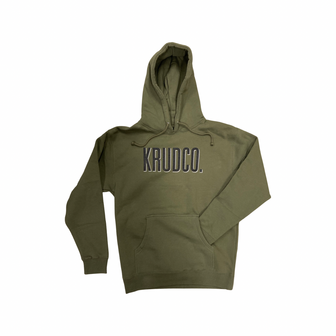 Krudco. Big Logo Army Green Hooded Sweatshirt