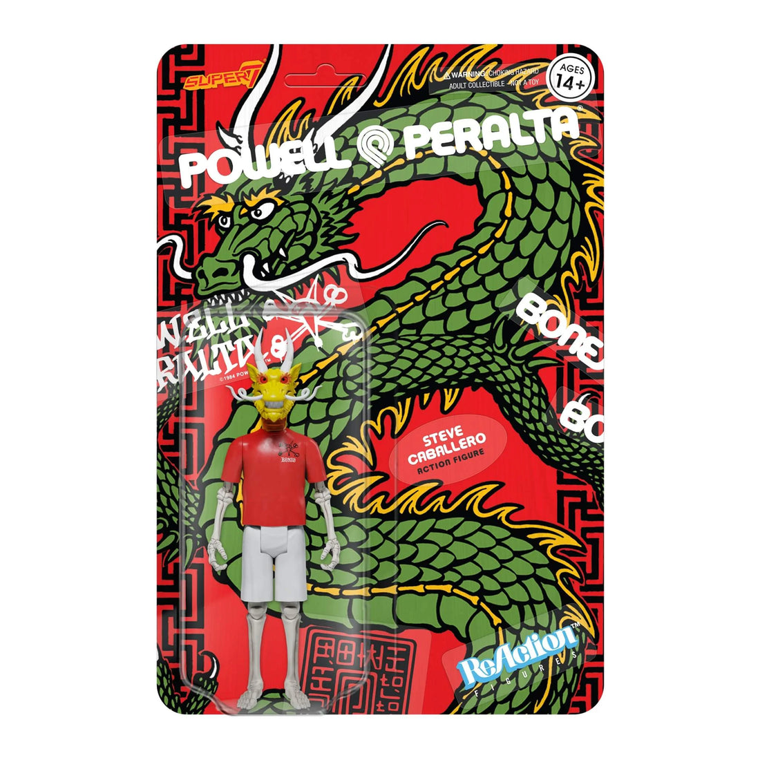 Powell-Peralta ReAction Figures Wave 1 Steve Caballero - Chinese Dragon -Package Blems-