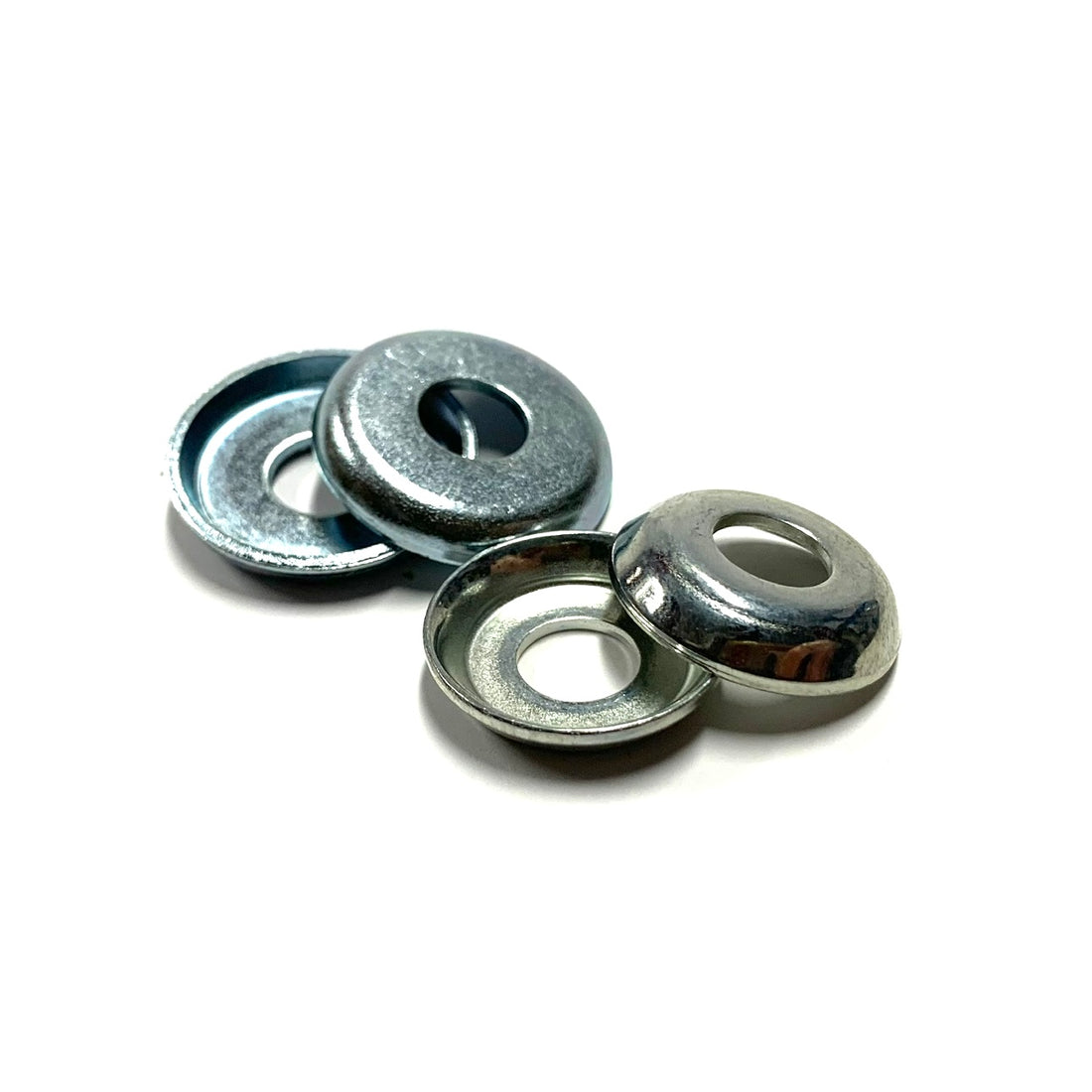 Blank Silver Top and Bottom Bushing Washer Caps Set